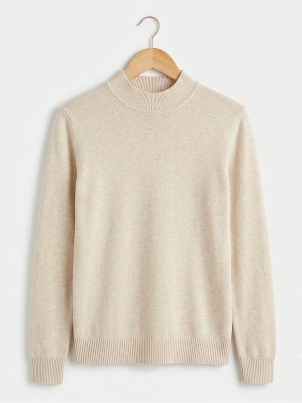 Northern Reflections Women’s Mock turtleneck Oatmeal Beige Medium Petite